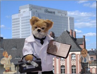 © Dr. Ursula Fellberg: Teddybär „Rudolf Virchow“ ist aus der Serie 
„Alt-Berliner Originale“ (von Hermann Coburg) von Teddy’s und gehört zur Sammlung Fellberg