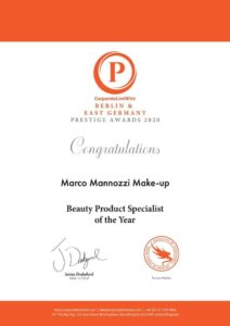 Zertifikat für Marco Mannozzi Beauty Product Specialist of the Year