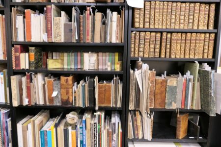 antiquariat alte bücher im regal