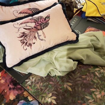 fröhlich wohnen kissen mit vogelmotiv