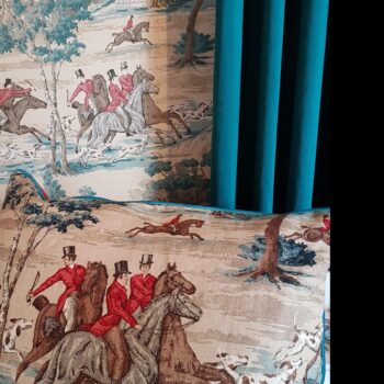 fröhlich wohnen kissen und tapete mit jagdmotiv